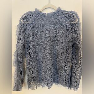 Ina Blue Lace Top